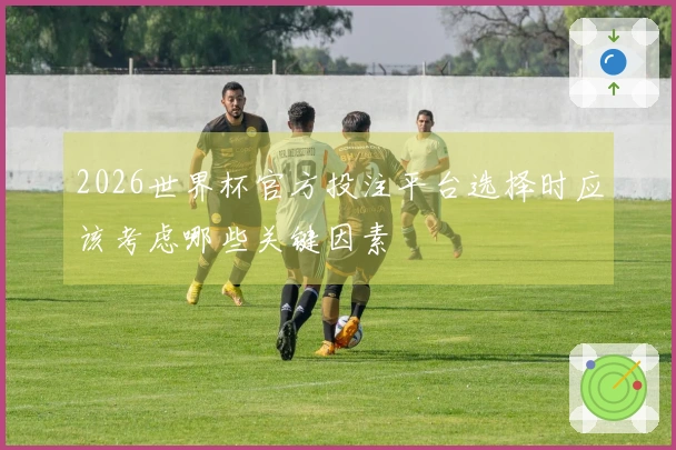 2026世界杯官方投注平台选择时应该考虑哪些关键因素